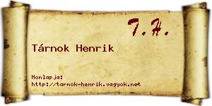 Tárnok Henrik névjegykártya